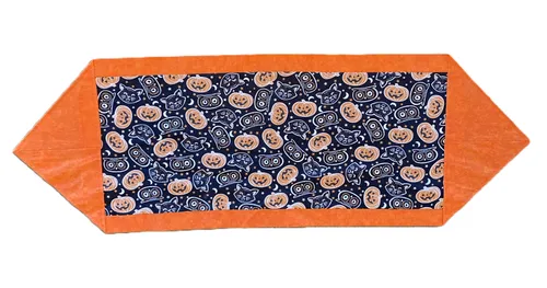 Jack-o-Lantern, Owl, and Cat Table Runner