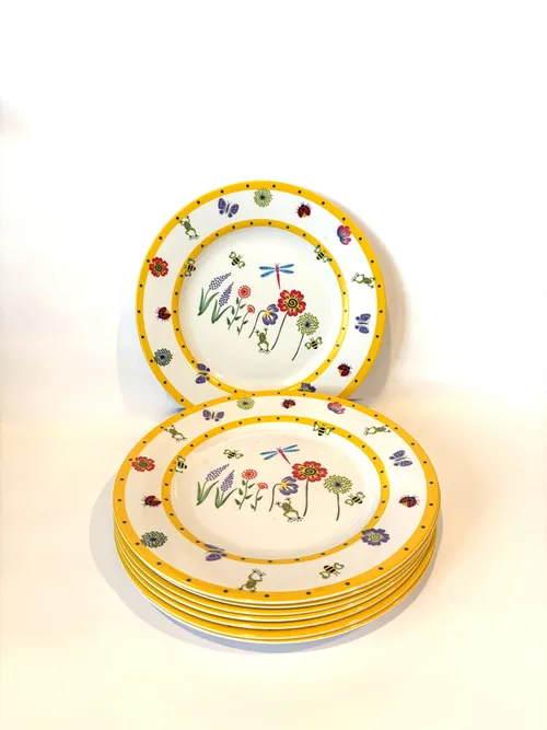 Melamine Spring Plates, Set of 8