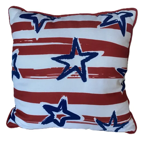 Stars and Stripes Outdoor Throw Pillow