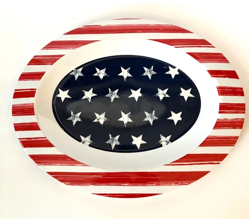 Oval Fourth of July Melamine Platter