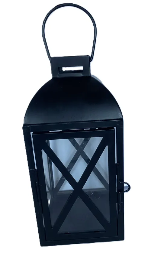 Tall Black Hurricane Pillar Candle Holder