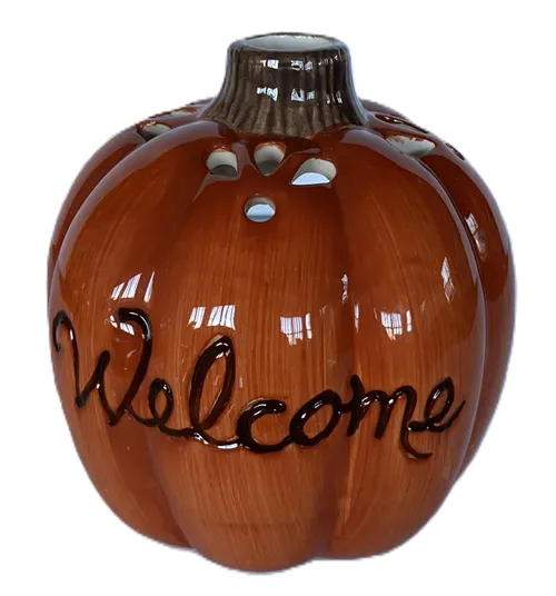 Welcome Pumpkin Tealight Holder