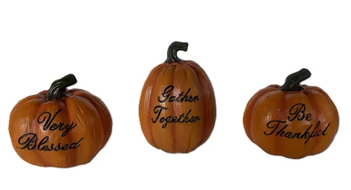 Pumpkin Trio with Gratitude Words