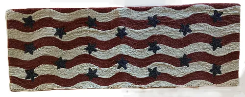 Beaded Red White and Blue Table Runner