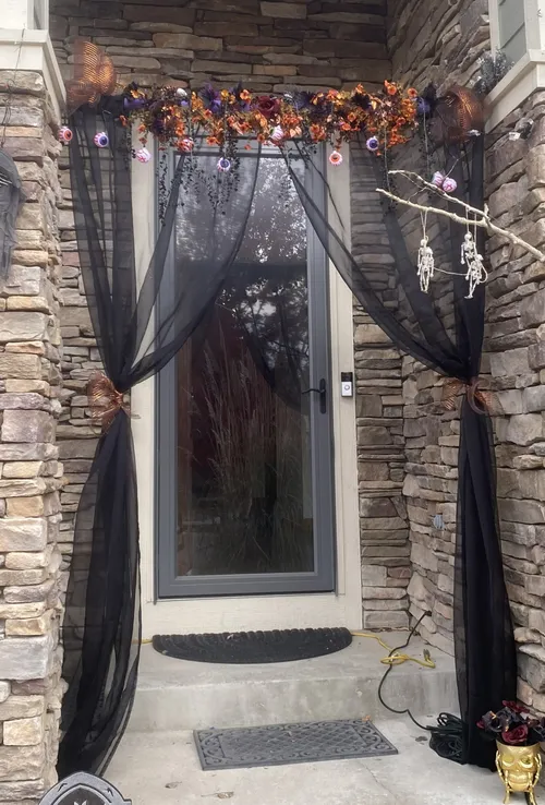 Sheer Black Panel Curtains, Set of 2