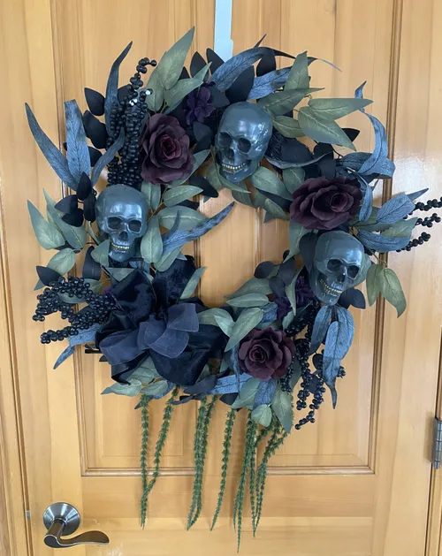 Skull Wreath with Hanging Vines