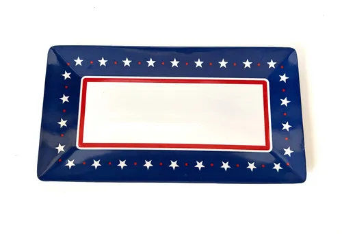 Patriotic Rectangular Melamine Platters, Set of 4