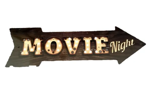 Movie Night Arrow Sign