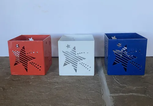 Metal Star-Cutout Votive Holders, Set of 3