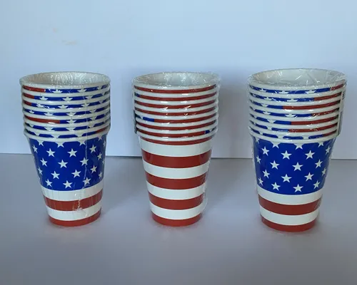 Flag Paper Cups, 24 Count (3 Packs)