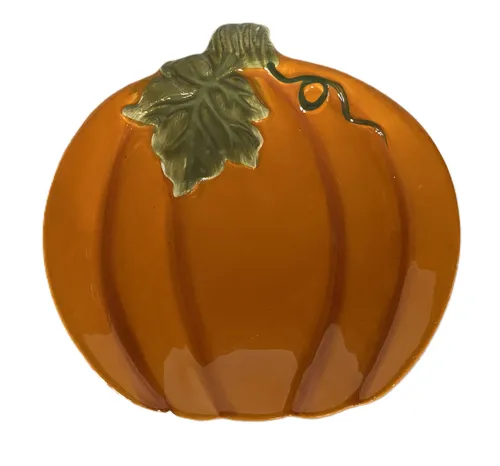 Orange Pumpkin-Shaped Serving Plate