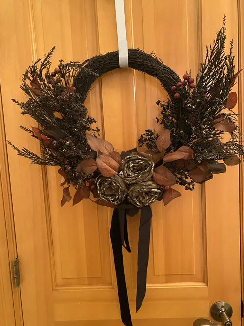 Moody Maroon and Purple Rattan Wreath