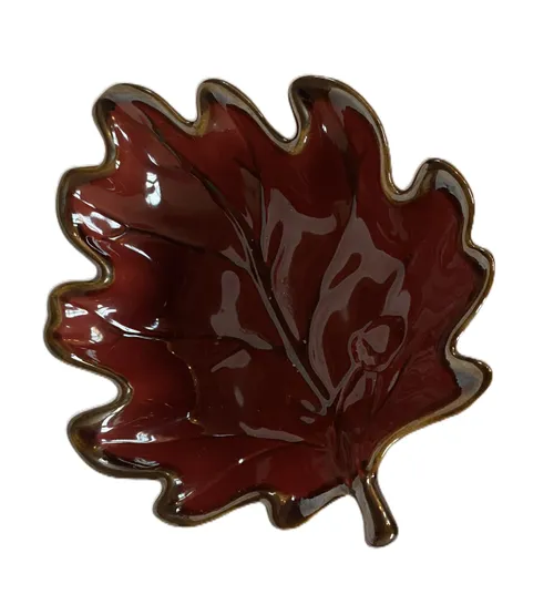 Maroon Maple Leaf Candy Dish