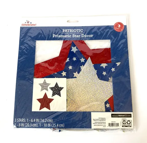 Red White Blue Star Banner Garlands, Set of 9