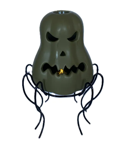 Green Jack-o-Lantern on Spider-Leg Stand