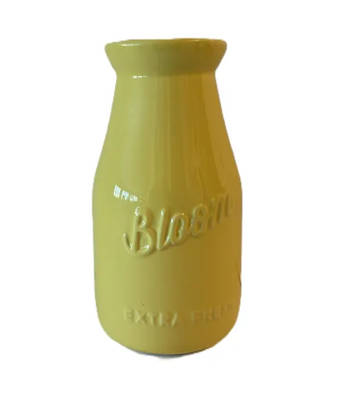 Yellow Ceramic Milk Jug Vase