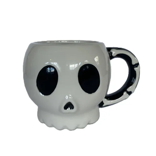 Skull Coffee Mug with Bone Handle