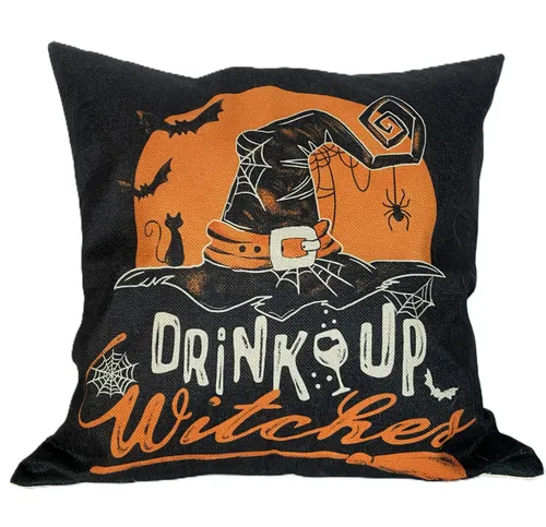 Drink Up Witches Throw Pillow Cover