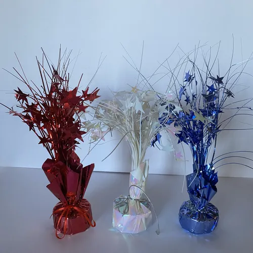Metallic Foil Star Spray Centerpieces, Set of 3