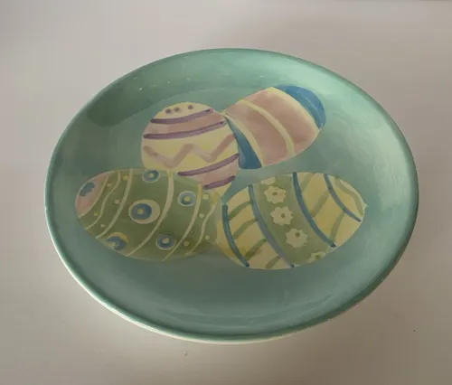 Decorated Egg Dessert Plate