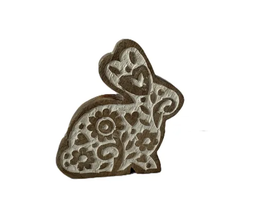 Wooden Easter Bunny Standing Figure