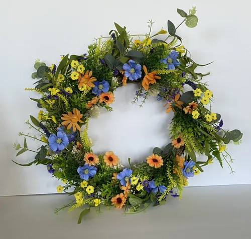 Faux Wildflower Wreath