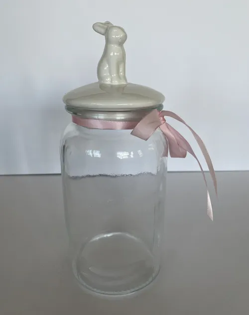 Glass Jar with Rabbit Lid