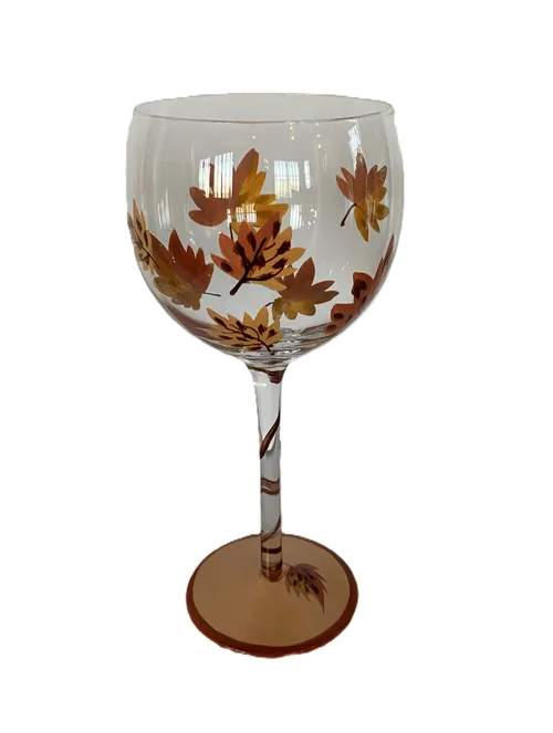 Fall Leaf Wine Glasses 12 oz, Set of 6