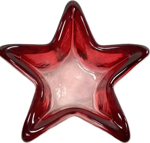 Mikasa Red Star Glass Votive Holders, Set of 2