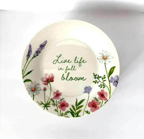 Live Life in Full Bloom Dessert Plates, Set of 8