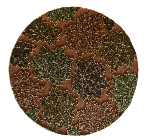 Beaded Fall Leaf Placemats, Set of 2