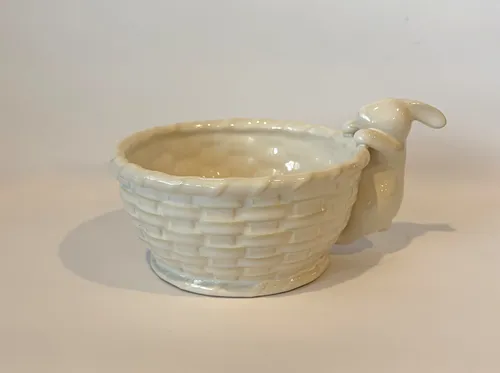 Small White Ceramic Bunny Bowl
