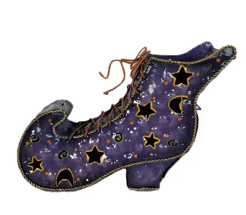 Purple Witch's Boot Tealight Holder