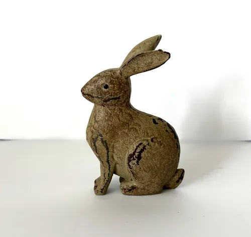 Small Brown Ceramic Rabbit Figurine