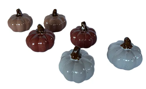 White, Pink, and Mauve Mini Pumpkins, Set of 6