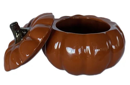 Orange Pumpkin Lidded Serving Bowl