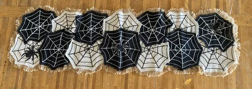 Burlap Spiderweb Table Runner