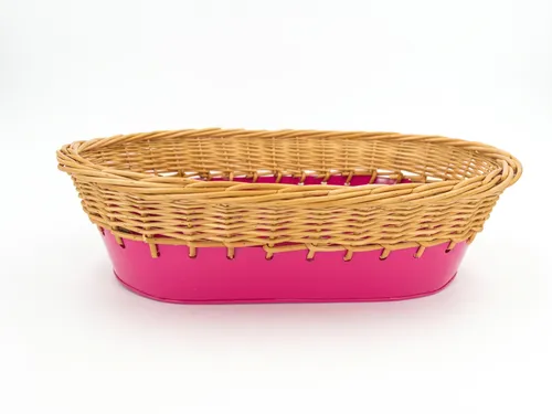 Pink Wicker Basket Vessel
