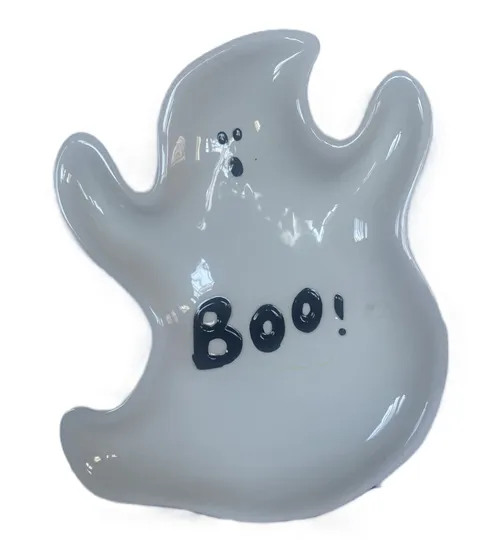 Boo Ghost-Shaped Ceramic Platter