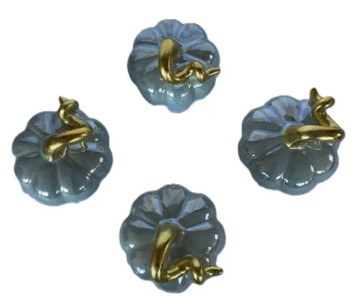 Light Blue Mini Ceramic Pumpkins, Set of 4