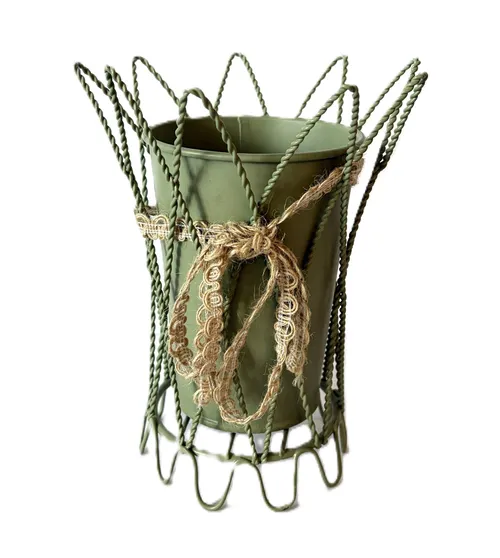 Green Metal Vase