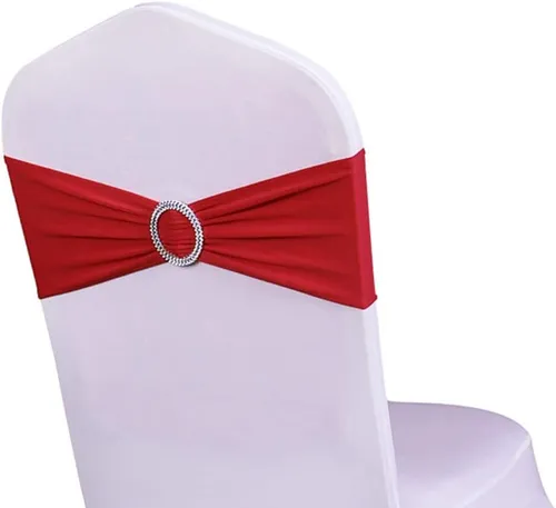 Spandex Chair Band - Red with Buckle