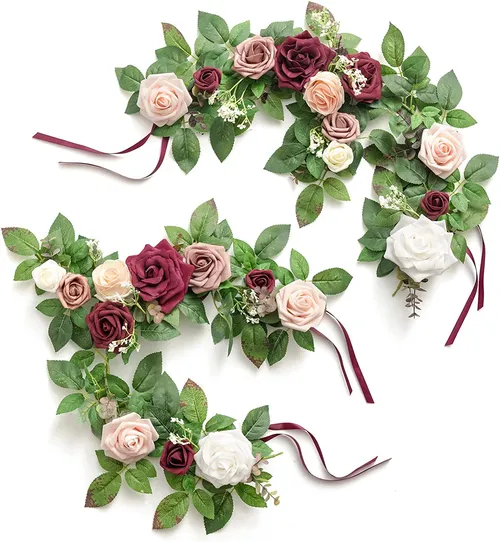 Artificial Flower Garland Floral Arrangements - Blush, Dusty Rose and Marsala