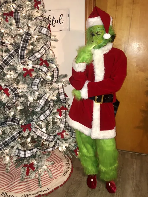 Grumpy Green Christmas Monster