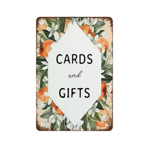 Sign - Cards and Gifts Metal Sign - Oranges