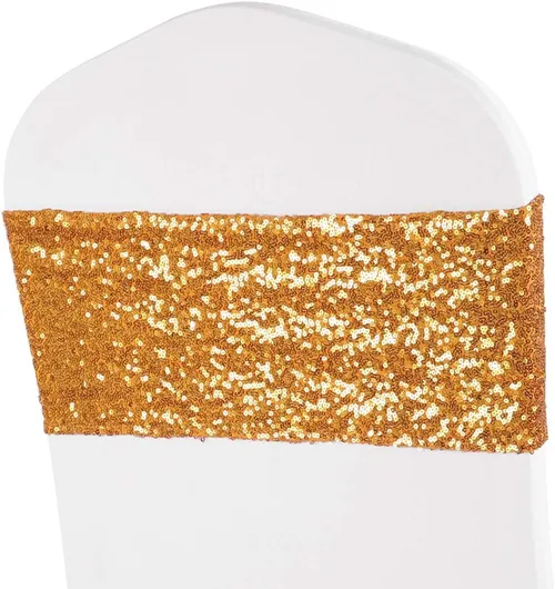 Spandex Chair Band - Gold Sequin