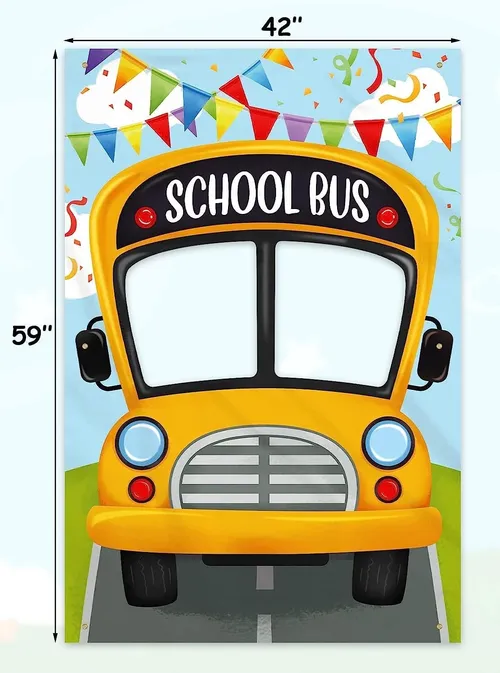 Backdrop - Back to School Bus Photo Banner