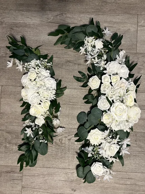 Artificial Flower Arrangements 2 pc - White