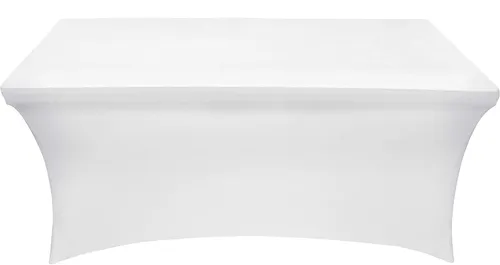 Tablecloth - 8' Spandex Rectangular Fit - White