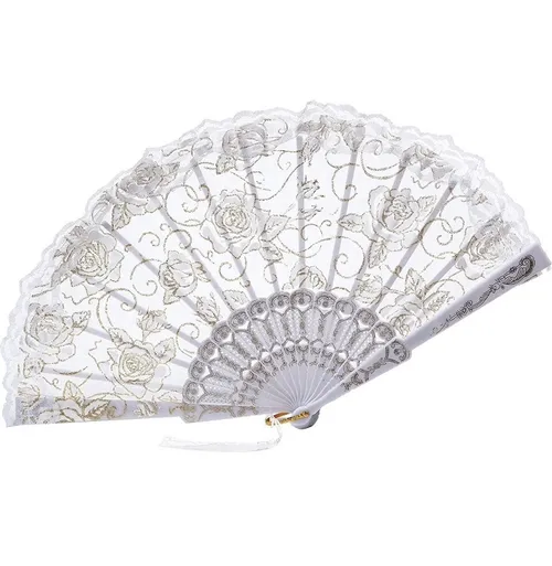 Floral Rose Lace Folding Fan
